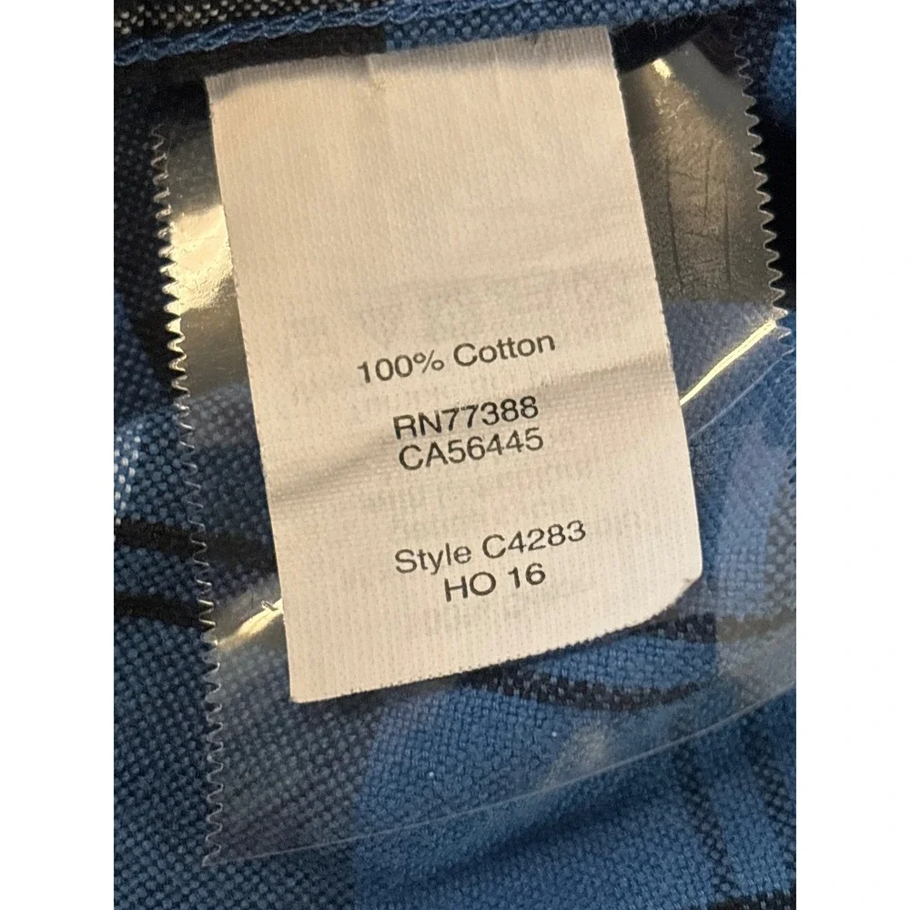 J.Crew Men's Medium Blue Plaid Cotton Button Down‎ Oxford Long Sleeve Shirt